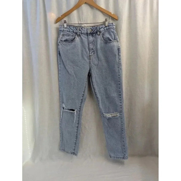 Cotton:ON Mom jeans, distressed denim, light wash high rise women's size 8 J4 - Picture 1 of 11